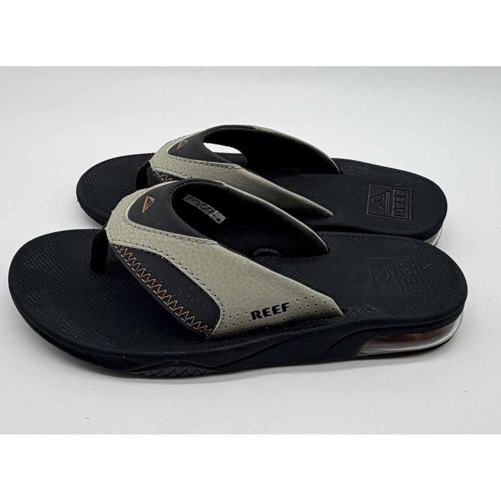 Reef Slides Kid's Sz 3 Fanning Olive Sudan Pool Beach